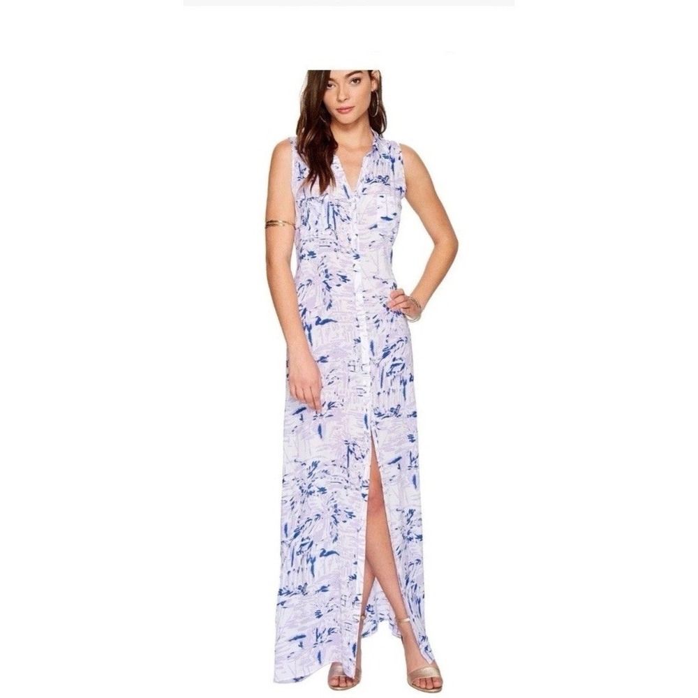 Lilly Pulitzer Ezra Maxi Beach Dress XL Lilac‎ Verbena Rock The Dock Purple NWT